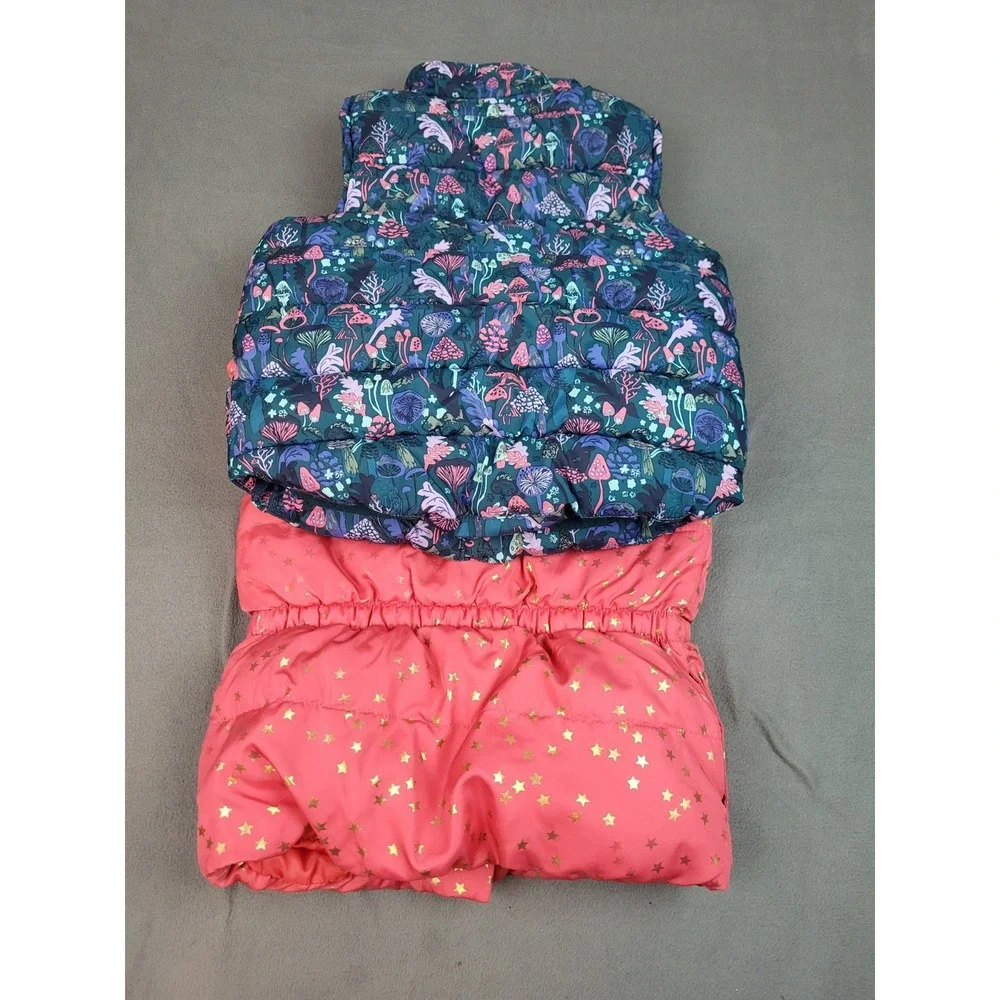 Lot Of 2 Gymboree Jackets‎ Girls 5y To 8y Puffer Vest Lightweight AOP Cute Coats